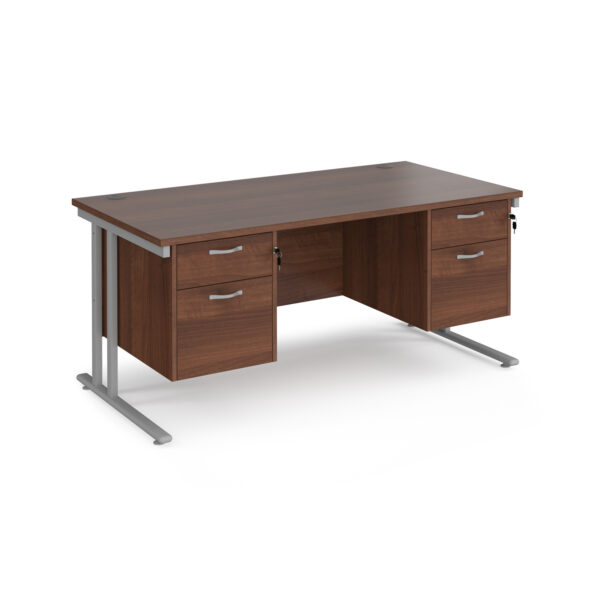 Maestro 25 cantilever 800mm deep desk with 2 x 2 drawer peds