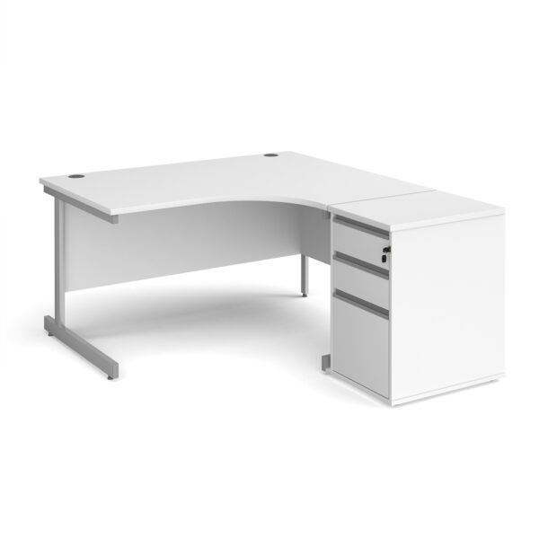 Contract 25 RH ergonomic cantilever desk with desk high pedestal