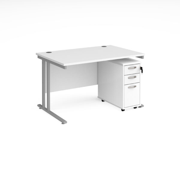 Home office desk and pedestal bundle