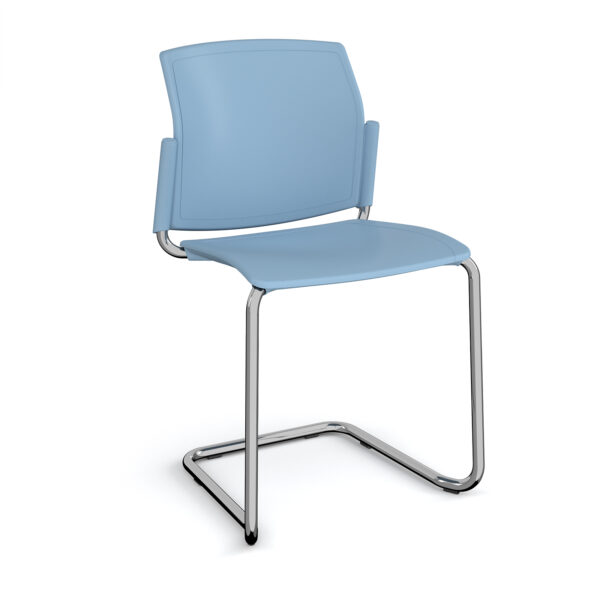 Santana cantilever chair with plastic seat and back
