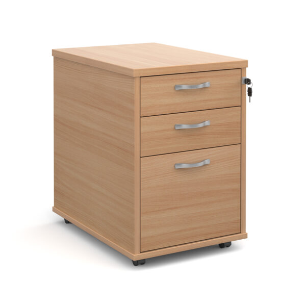 Tall mobile pedestal with silver handles